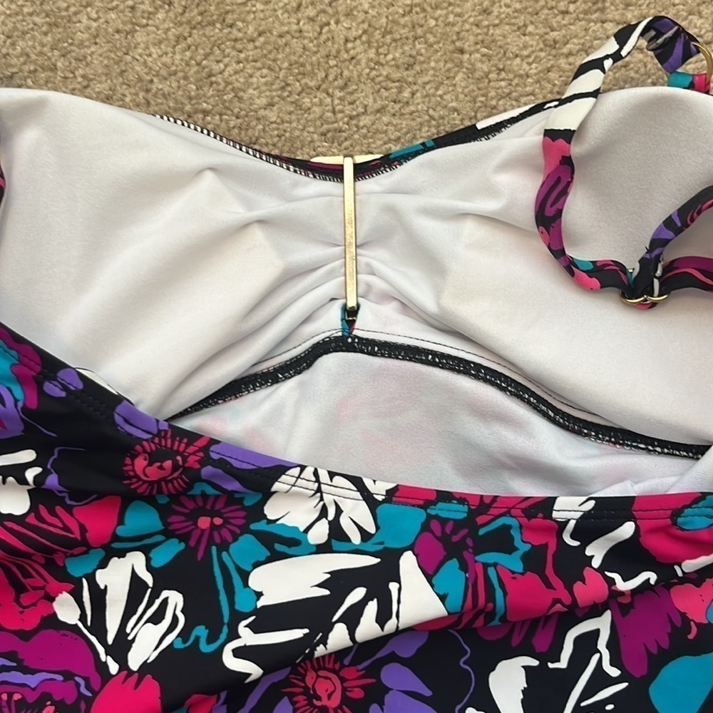 Anne Cole Floral Adjustable Straps One Piece Swimsuit - NWOT - Picture 5 of 8